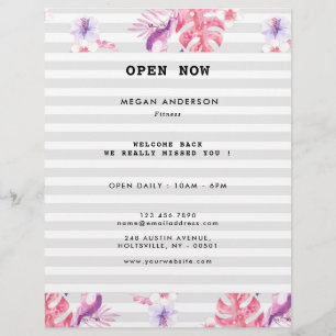 Minimalist Rose White Fitness Flyer