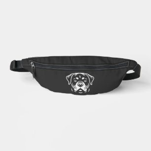 Minimalist Rottweiler Face Design � Bold Line Art Bum Bags