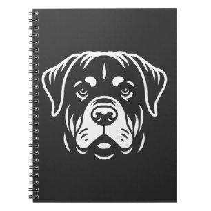 Minimalist Rottweiler Face Design � Bold Line Art Notebook