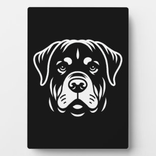 Minimalist Rottweiler Face Design – Bold Line Art Plaque