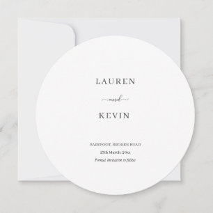 Minimalist Round save the date in invitation