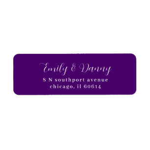 Minimalist Royal Purple Elegant Wedding Address