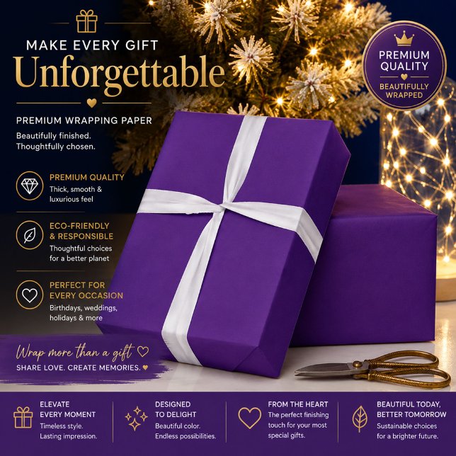 Minimalist Royal Purple Wrapping Paper (Creator Uploaded)