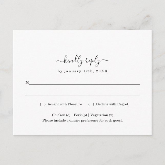 Minimalist RSVP Postcard (Front)