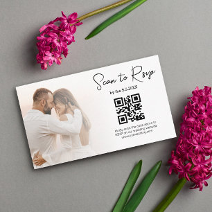 minimalist rsvp qr code minimalist wedding photo   enclosure card