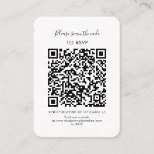 Minimalist RSVP with QR Code Script Enclosure Card