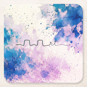 Minimalist RT Design   Inhalotherapy Inspired Square Paper Coaster