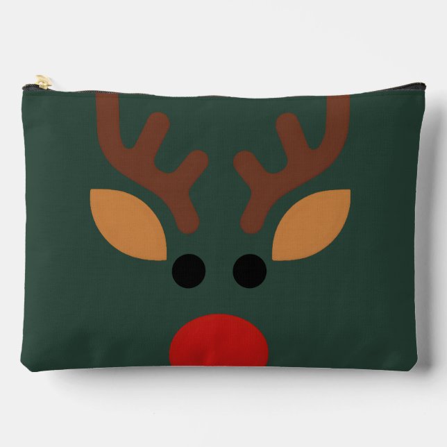 Minimalist Rudolph Reindeer Accessory Pouch (Front)