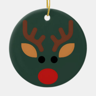 Minimalist Rudolph Reindeer Ceramic Tree Decoration