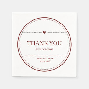 Minimalist Rust Earthy Tones Colors Thank You Napkin