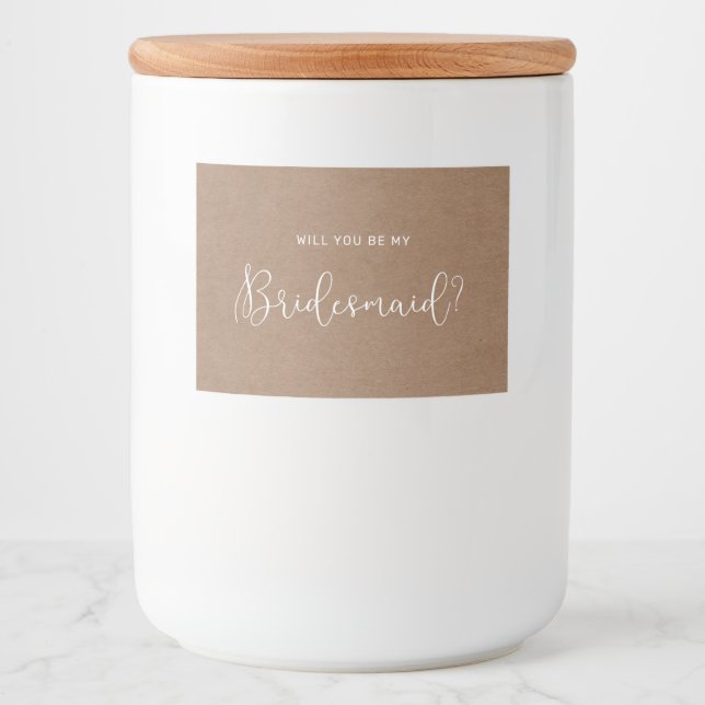 Minimalist Rustic Bridesmaid Candle Label (Front)