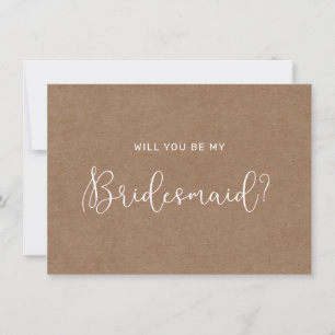 Minimalist Rustic Bridesmaid Card