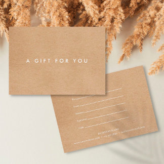 Minimalist Rustic Business Gift Certificate
