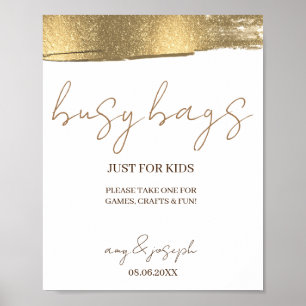 Minimalist Rustic Custom Kids Busy Bags Activity Poster