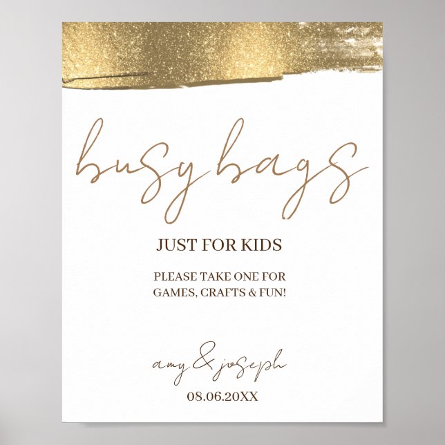 Minimalist Rustic Custom Kids Busy Bags Activity Poster (Front)