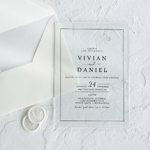 Minimalist Rustic Elegant Modern Simple Wedding Acrylic Invitations