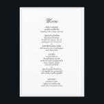 Minimalist Rustic Elegant Wedding Dinner Menu<br><div class="desc">Minimalist Rustic Elegant Black and White Wedding Dinner Menu - Feel free to customise and personalise this simple and elegant wedding menu. Edit options are available.</div>