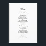 Minimalist Rustic Elegant Wedding Dinner Menu<br><div class="desc">Minimalist Rustic Elegant Black and White Wedding Dinner Menu - Feel free to customise and personalise this simple and elegant wedding menu. Edit options are available.</div>