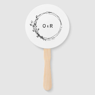 Minimalist Rustic Floral Wedding Hand Fan
