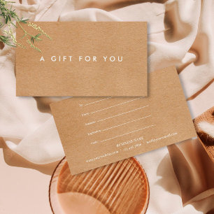 Minimalist Rustic Gift Certificate