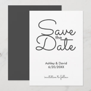Minimalist Rustic Handwritten Save the Date Card