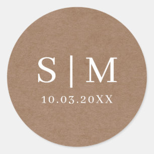 Minimalist Rustic Initial Name Sticker