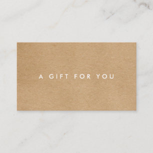 Minimalist Rustic Kraft Gift  Loyalty Card