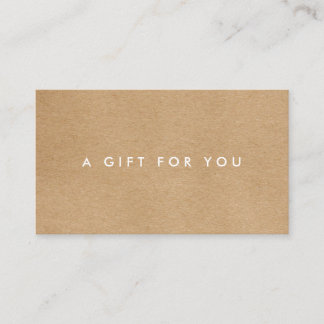 Minimalist Rustic Kraft Gift Loyalty Card