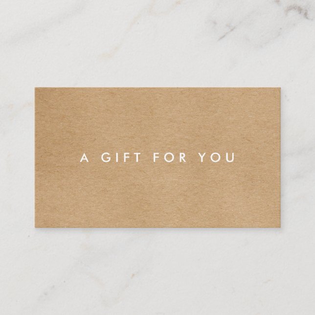 Minimalist Rustic Kraft Gift  Loyalty Card (Front)