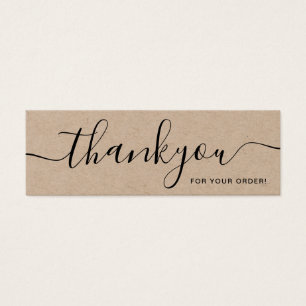 Minimalist Rustic Kraft Thank You Order Insert