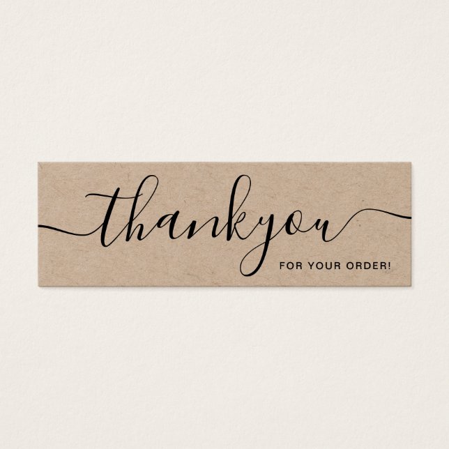 Minimalist Rustic Kraft Thank You Order Insert (Front)