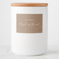 Minimalist Rustic Maid of Honor Candle Label