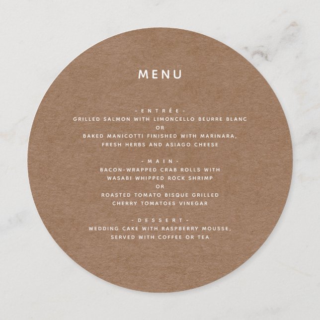 Minimalist Rustic Message Thank you Menu (Back)