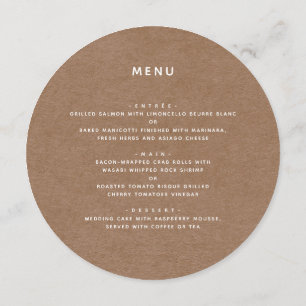 Minimalist Rustic Message Thank you Menu