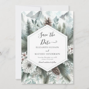 Minimalist Rustic Mountain Wedding Save The Date
