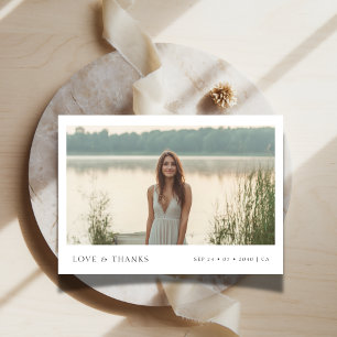 Minimalist Rustic Photo Budget Bridal Shower Thank You Card
