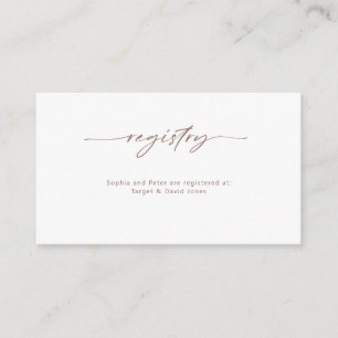 Minimalist Rustic Registry Enclosure Card