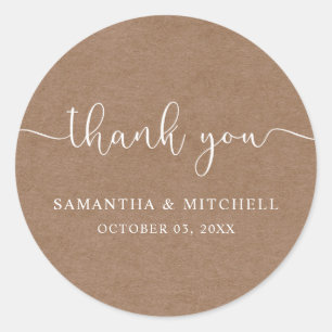 Minimalist Rustic Thank you Sticker