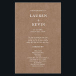 Minimalist Rustic Wedding Ceremony Program<br><div class="desc">Designed to coordinate with our Minimalist Rustic Collection, this customizable wedding ceremony program card features a white classic font on a kraft effect background. This is a simple and minimalist rustic collection, very versatile and suitable for any wedding season. For more advanced customization of this design, e.g. changing layout, font...</div>
