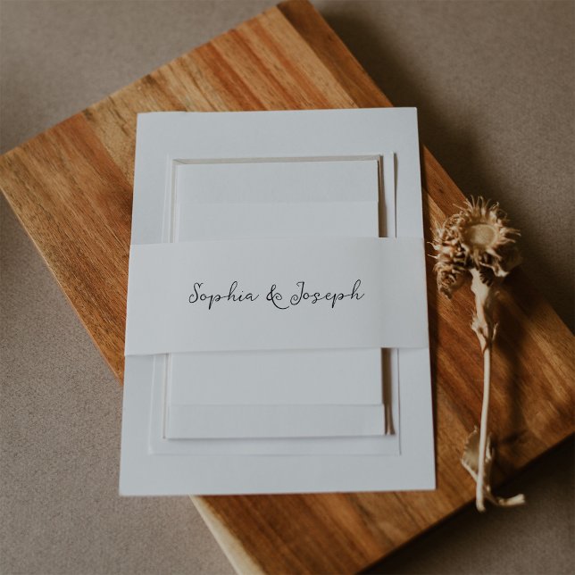 Minimalist Rustic Wedding Invitation Belly Band (Creator Uploaded)