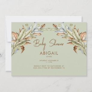 Minimalist Sage Baby Shower Invitation
