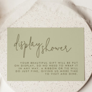 Minimalist Sage Bridal Shower Display Shower Enclosure Card