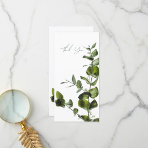 Minimalist Sage Eucalyptus Tall Thank You Card