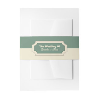 Minimalist Sage Green and Cream Formal Invitation Belly Band
