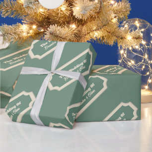 Minimalist Sage Green and Cream Formal Wrapping Paper