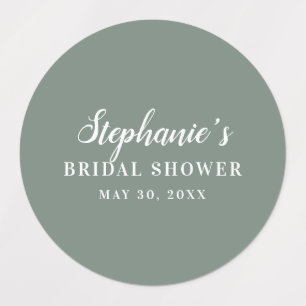 Minimalist Sage Green and White Bridal Shower