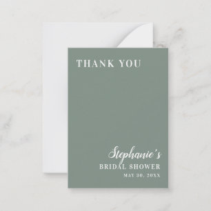 Minimalist Sage Green and White Bridal Shower      Card