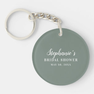 Minimalist Sage Green and White Bridal Shower      Key Ring