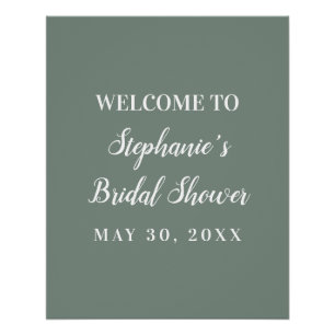 Minimalist Sage Green and White Bridal Shower      Poster
