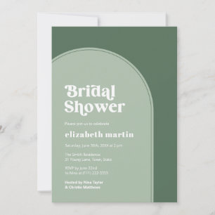 Minimalist Sage Green Arch Bridal Shower Party Invitation